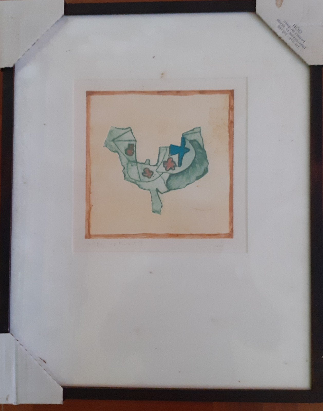 Abstracte ets van Montijn " Toverboom", gesigneerd en genumm, Ophalen, Ets, Genummerd, 1950 - 1999