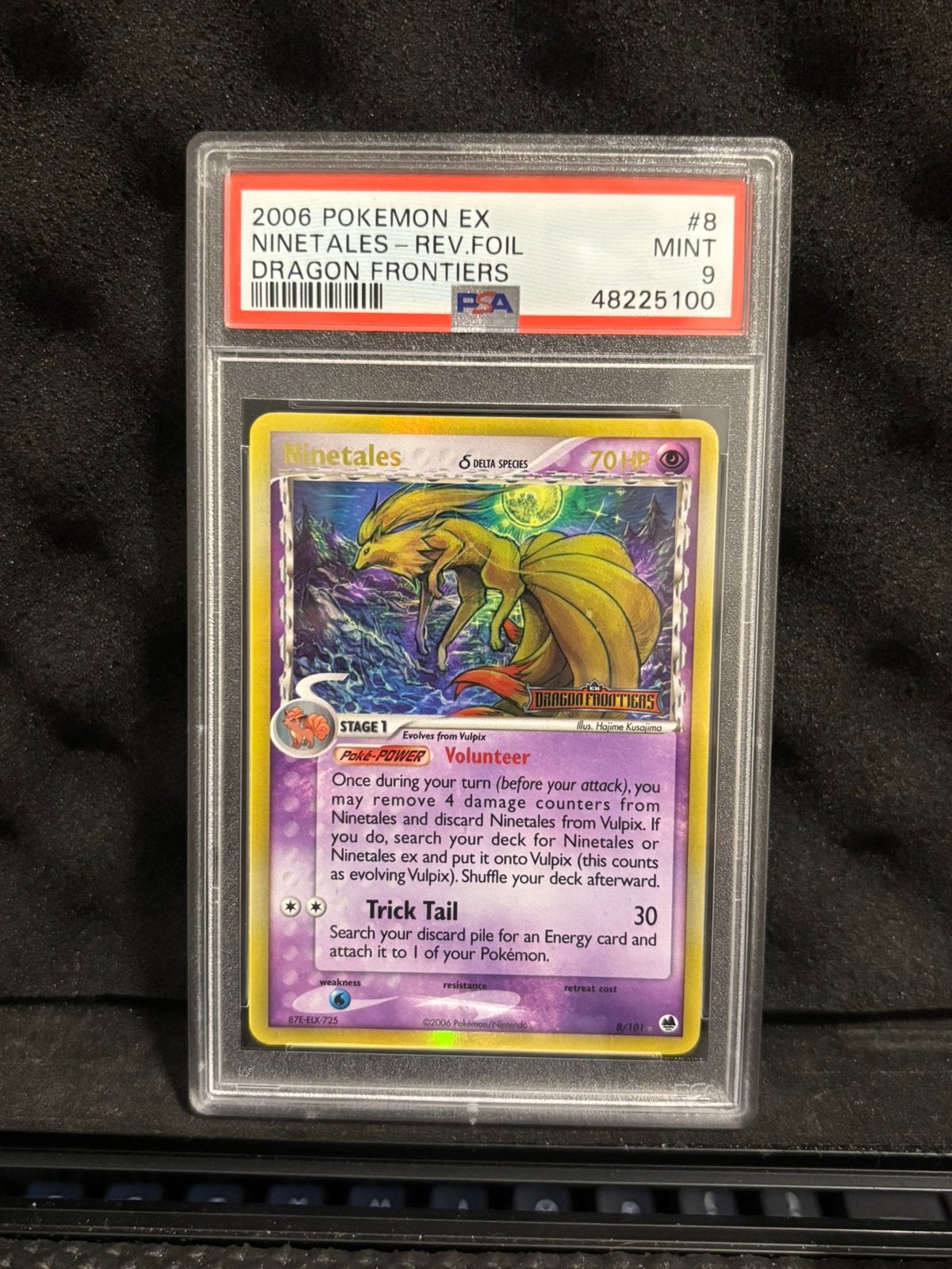 Ninetales δ Delta Species (DF 8) EX Dragon Frontiers PSA 9, Ophalen of Verzenden, Zo goed als nieuw, Losse kaart, Foil
