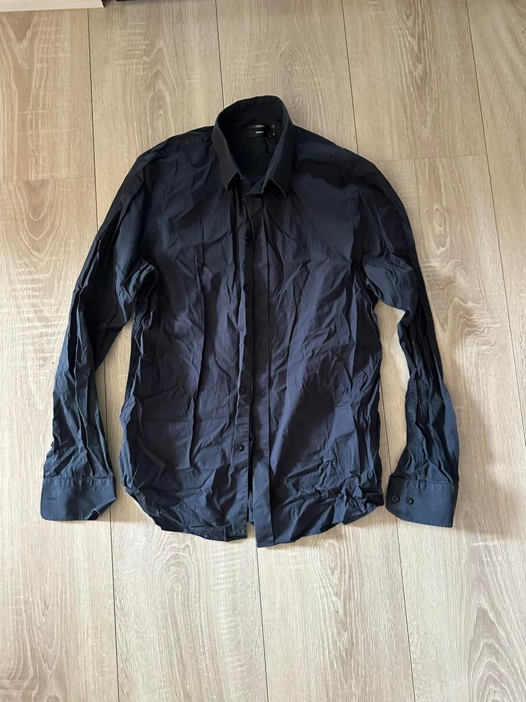 Filippa K zwart shirt maat Large, Ophalen of Verzenden, Zo goed als nieuw, Zwart, Halswijdte 41/42 (L)