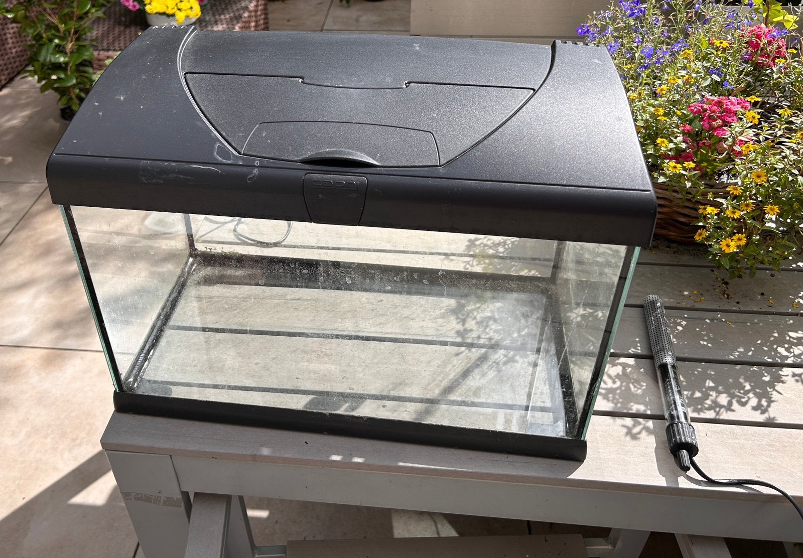 Ferplast Aquarium 40 liter, verlichting en thermostaat., Ophalen, Gebruikt, Leeg aquarium, Verwarming
