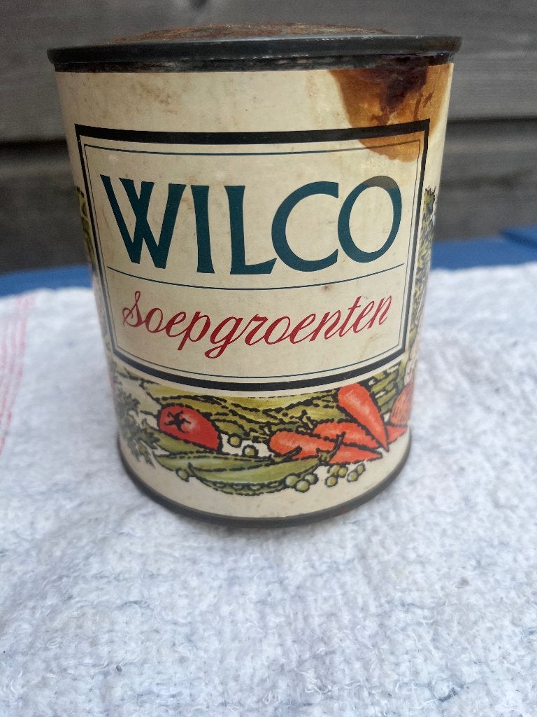 Wilco conserven Assen literblik soepgroente vol, Ophalen of Verzenden, Gebruikt, Verpakking