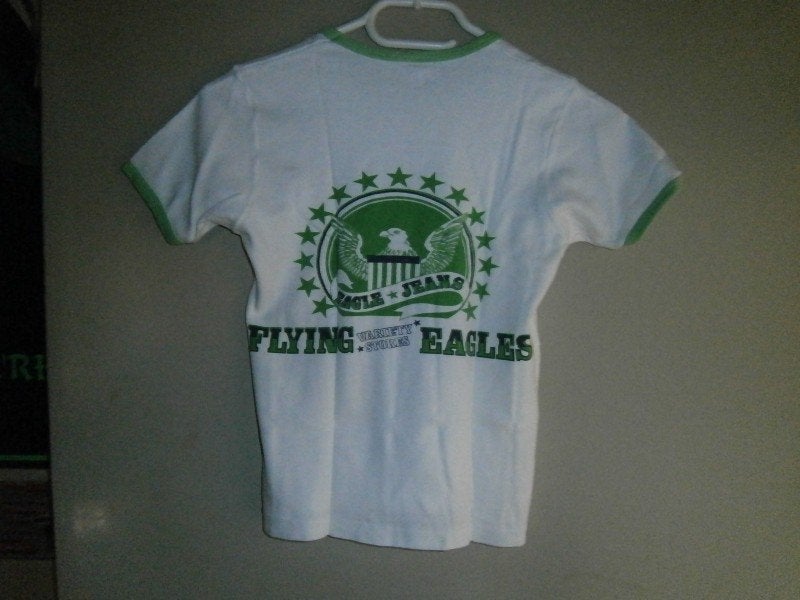 Vintage kindermaat: Eagle Jeans Flying Eagles variety stores, Ophalen, Gedragen, Maat 46 (S) of kleiner, Wit