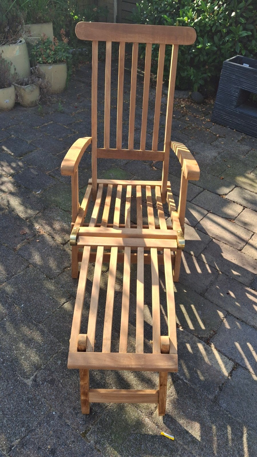 Nieuwe Teakhouten Deckchair, Tuin en Terras, Ophalen, Nieuw, Teakhout, Verstelbaar