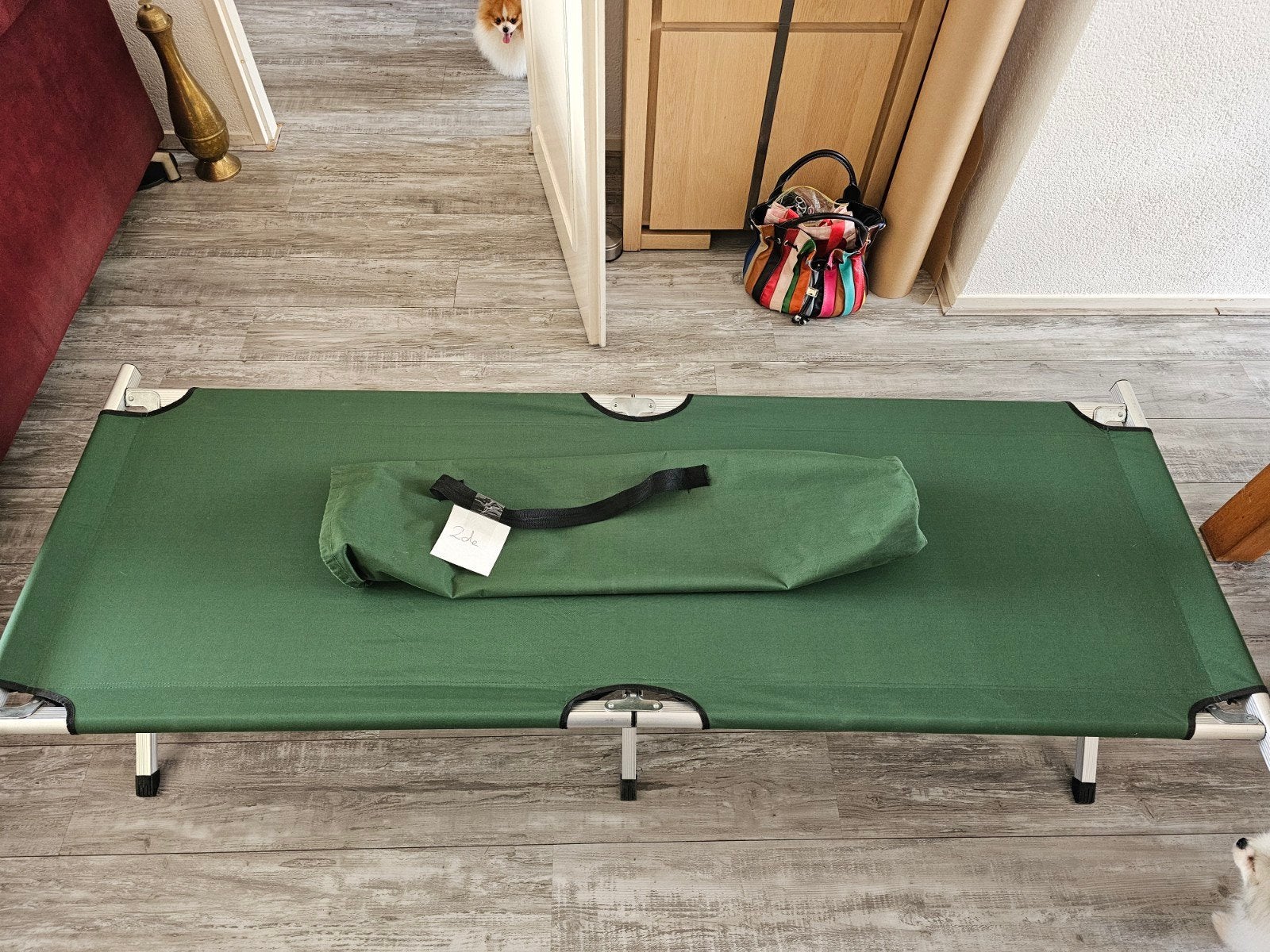 % Veldbed Campingbed Stretchbed Groen met Draagtas. No 2, Ophalen, Gebruikt, Overige