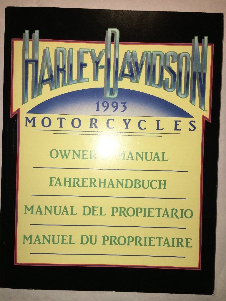 Harley Davidson 1993 Owner's manual Touring Custom Sportster, Ophalen of Verzenden, Zo goed als nieuw, Harley Davidson