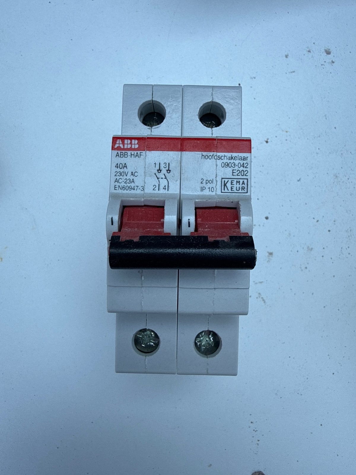 ABB Hoofdschakelaar 40A 230V AC 2-polig, Ophalen of Verzenden, Gebruikt, ABB, Schakelaar