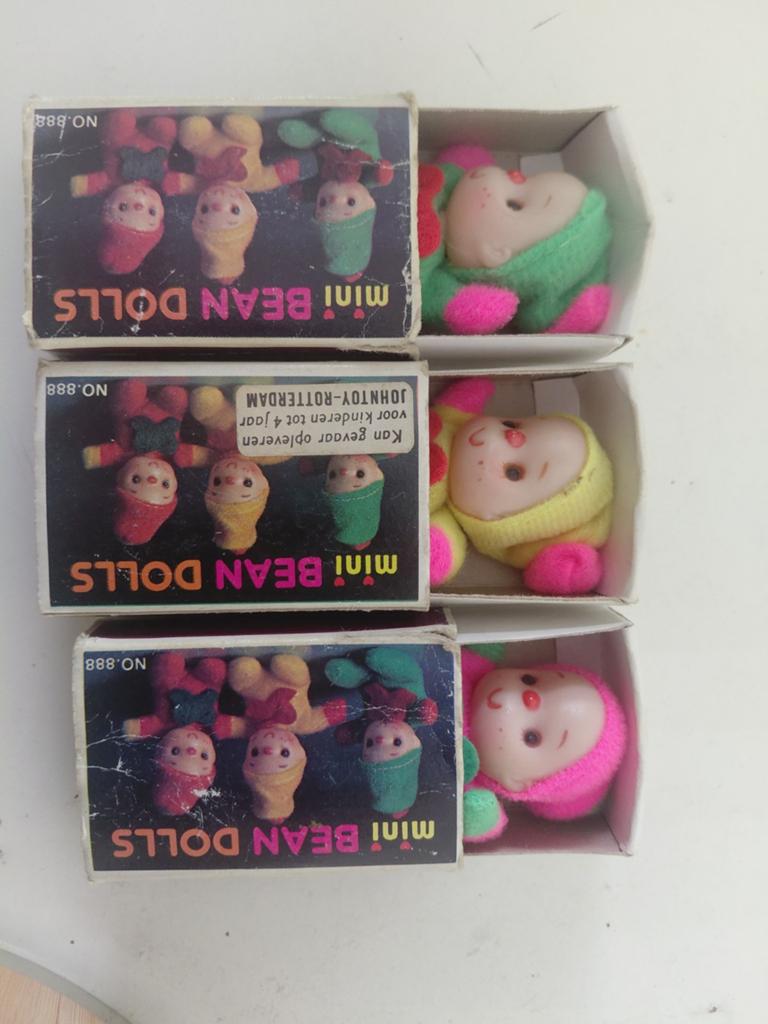 Vintage Mini Bean Dolls - Set van 3 in originele doosjes, Ophalen of Verzenden, Nieuw, Babypop