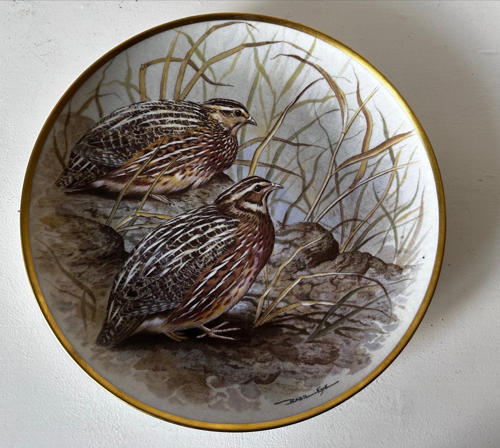 Franklin Porcelain 'Common Quail' wandbord - Basil Ede, Ophalen of Verzenden