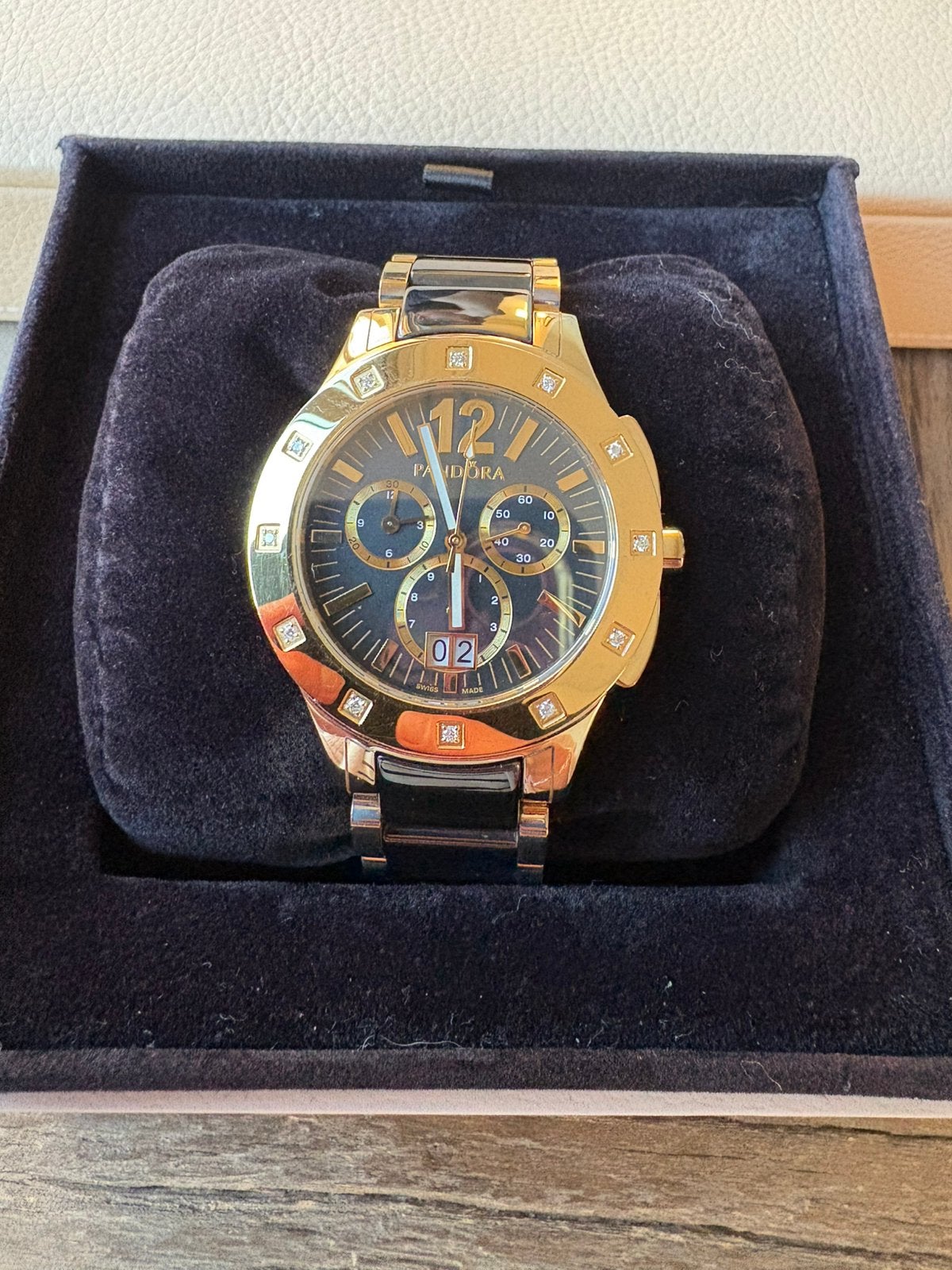 Pandora grand imagine c horloge, Overige merken, Leer, Polshorloge, Ophalen of Verzenden