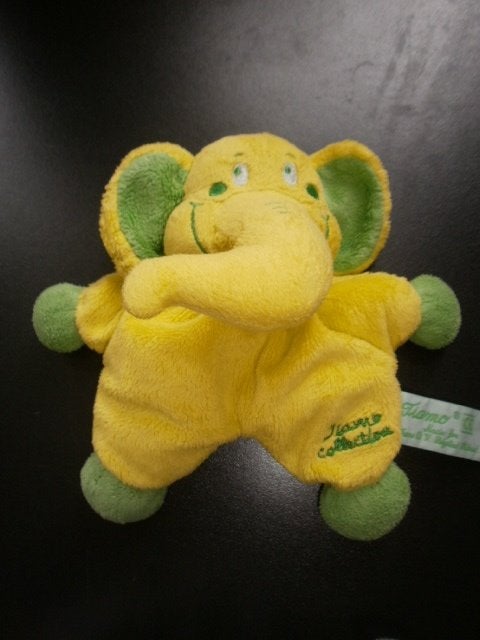 Tiamo olifant ollie  lichtgroen/donkergroen met rammel 17 cm, Groen, Nieuw, Ophalen of Verzenden, Wasbaar