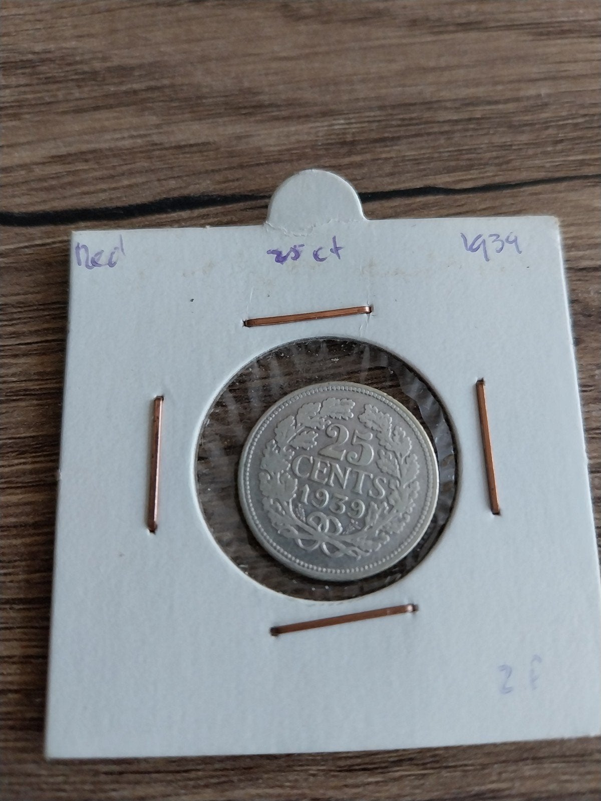 Zilveren Nederlandse 25 Cents munt uit 1939, Postzegels en Munten, Munten | Nederland, Losse munt, 25 cent, Koningin Wilhelmina