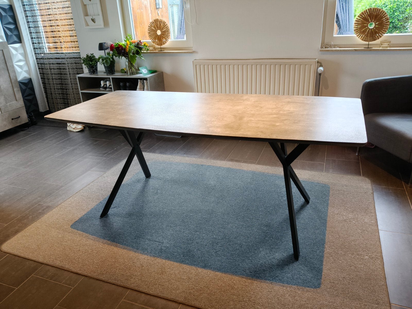 Eettafel Betonlook Giga Meubel 190 x 80 x 75, Huis en Inrichting, Ophalen, Gebruikt, 50 tot 100 cm, Vijf personen of meer