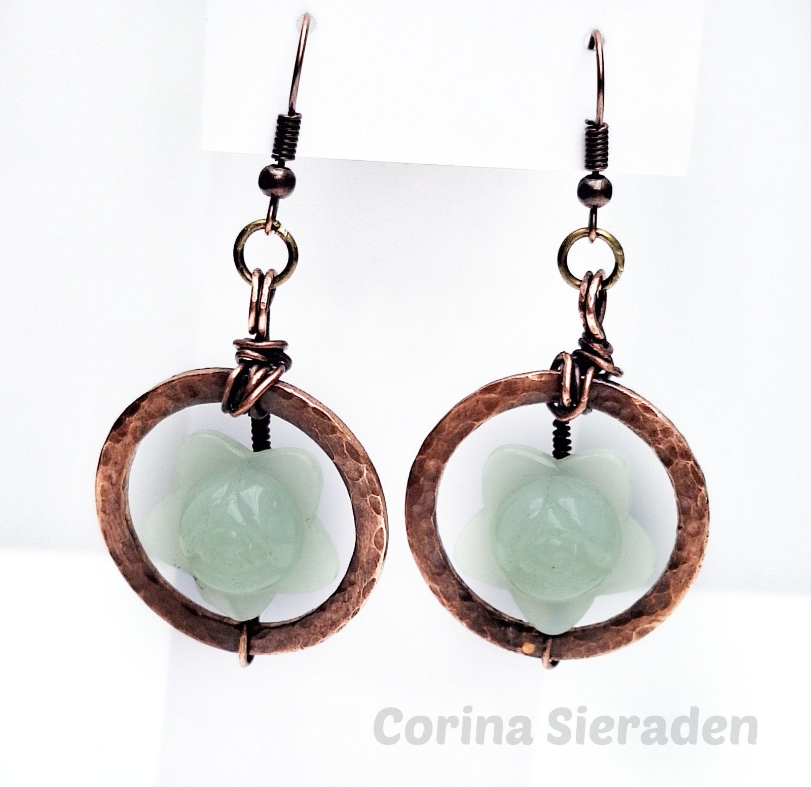Wire wrapped oorhangers met aventurijn, Ophalen of Verzenden, Nieuw