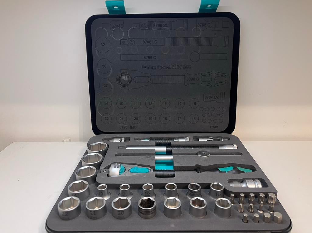 Wera Zyklop 1/2 doppenset 8100 SC2 zgan, Doe-het-zelf en Verbouw, Gereedschap | Handgereedschap, Ophalen, Zo goed als nieuw