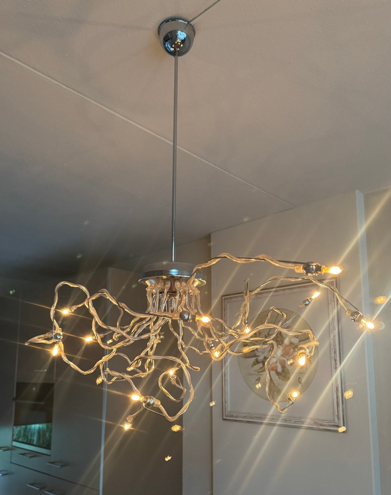Moderne kroonluchter, Huis en Inrichting, Lampen | Kroonluchters, Ophalen, Gebruikt, Metaal, Modern