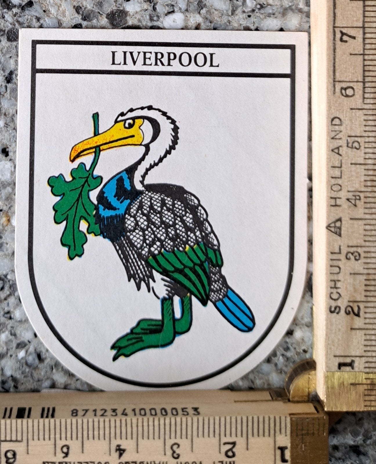 Vintage sticker wapen logo vogel Liverpool voetbalclub, Ophalen of Verzenden, Zo goed als nieuw
