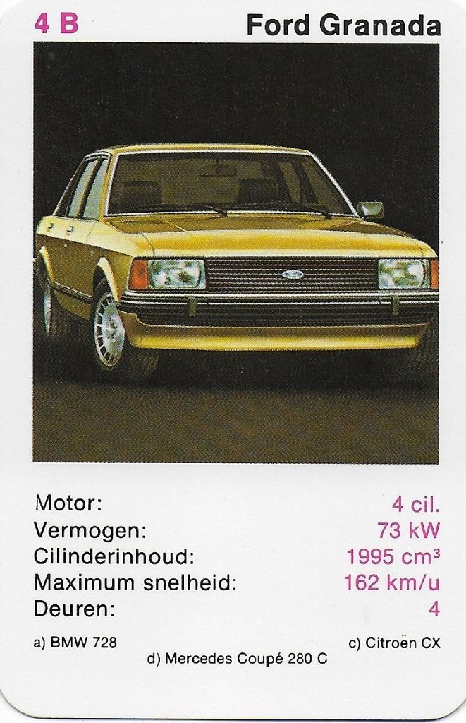 B17 autokaartje ford granada, Ophalen of Verzenden, Zo goed als nieuw, Auto's