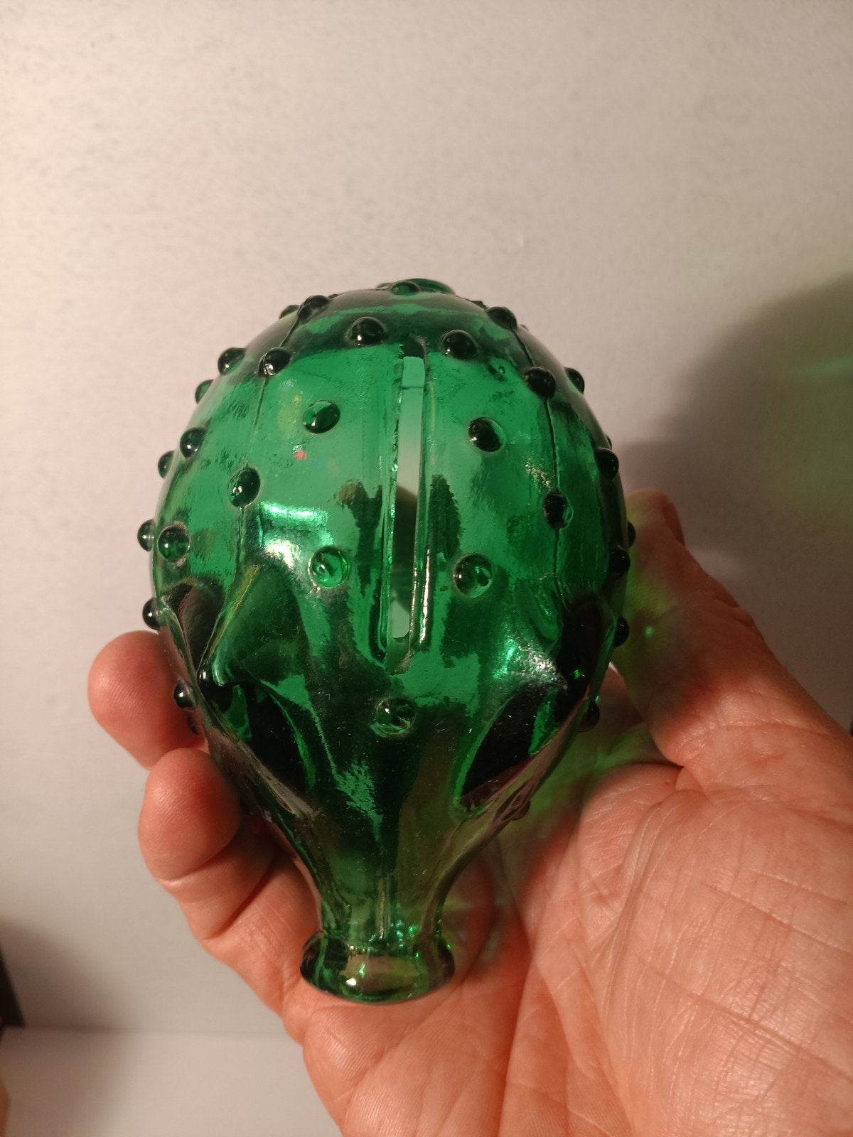 Deens,spaarvarken uit groen glas, designpiece, Antiek en Kunst, Ophalen of Verzenden