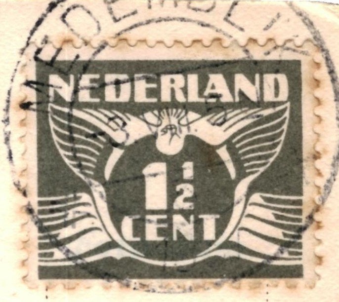 700129 Medemblik NH 1937 Raadhuis Gelopen met postzegel, Ophalen of Verzenden, 1920 tot 1940, Gelopen, Noord-Holland