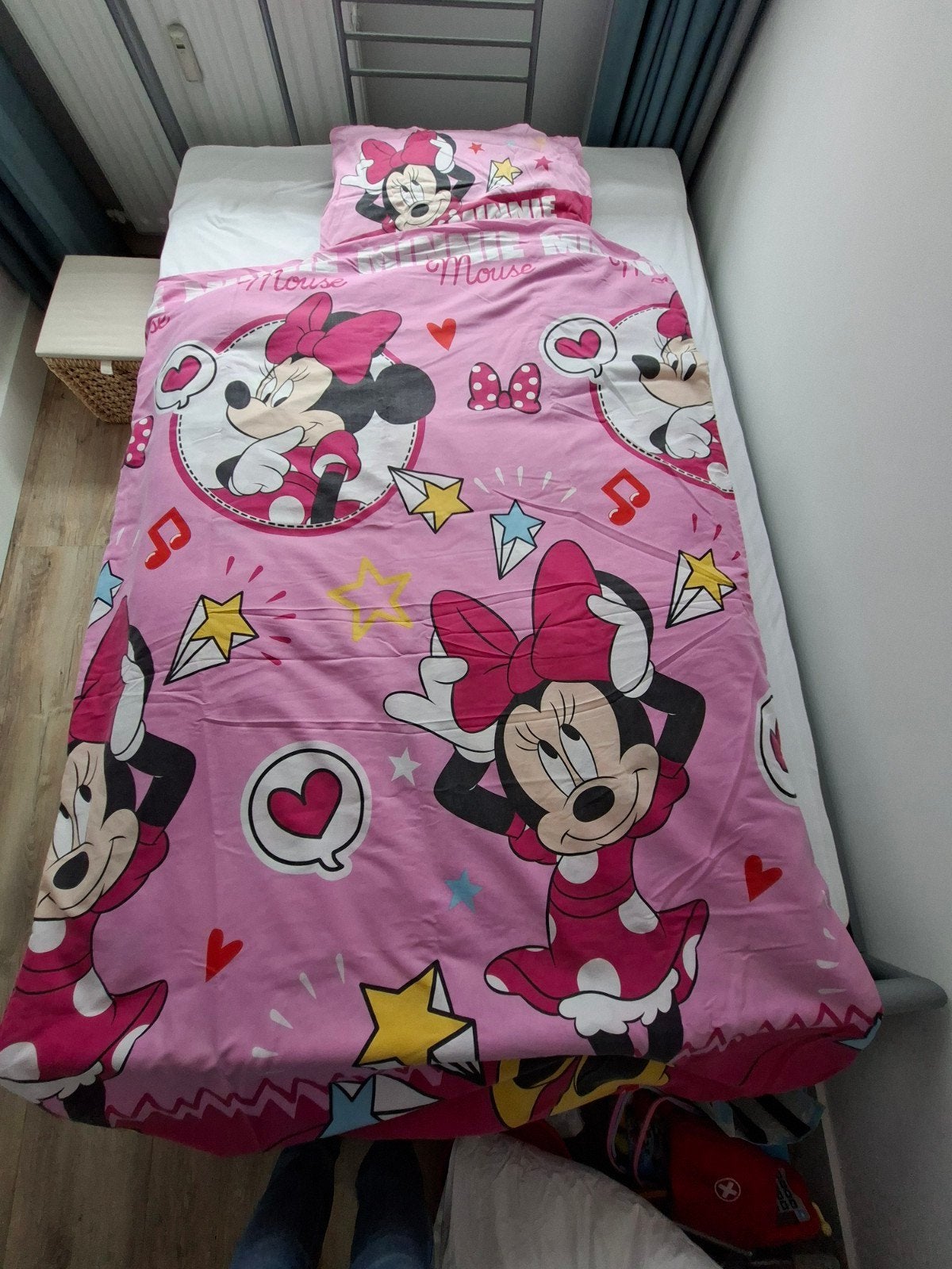 1 persoons dekbedovertrek roze met Minnie Mouse., Ophalen, Roze, Jongetje of Meisje, Dekbedovertrek