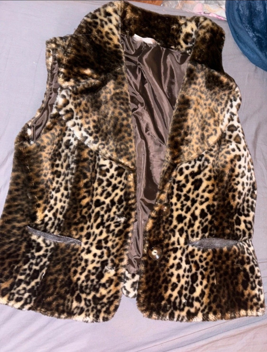 Leopardprint Faux Fur Gilet - Stijlvol en Warm, Ophalen of Verzenden, Zo goed als nieuw