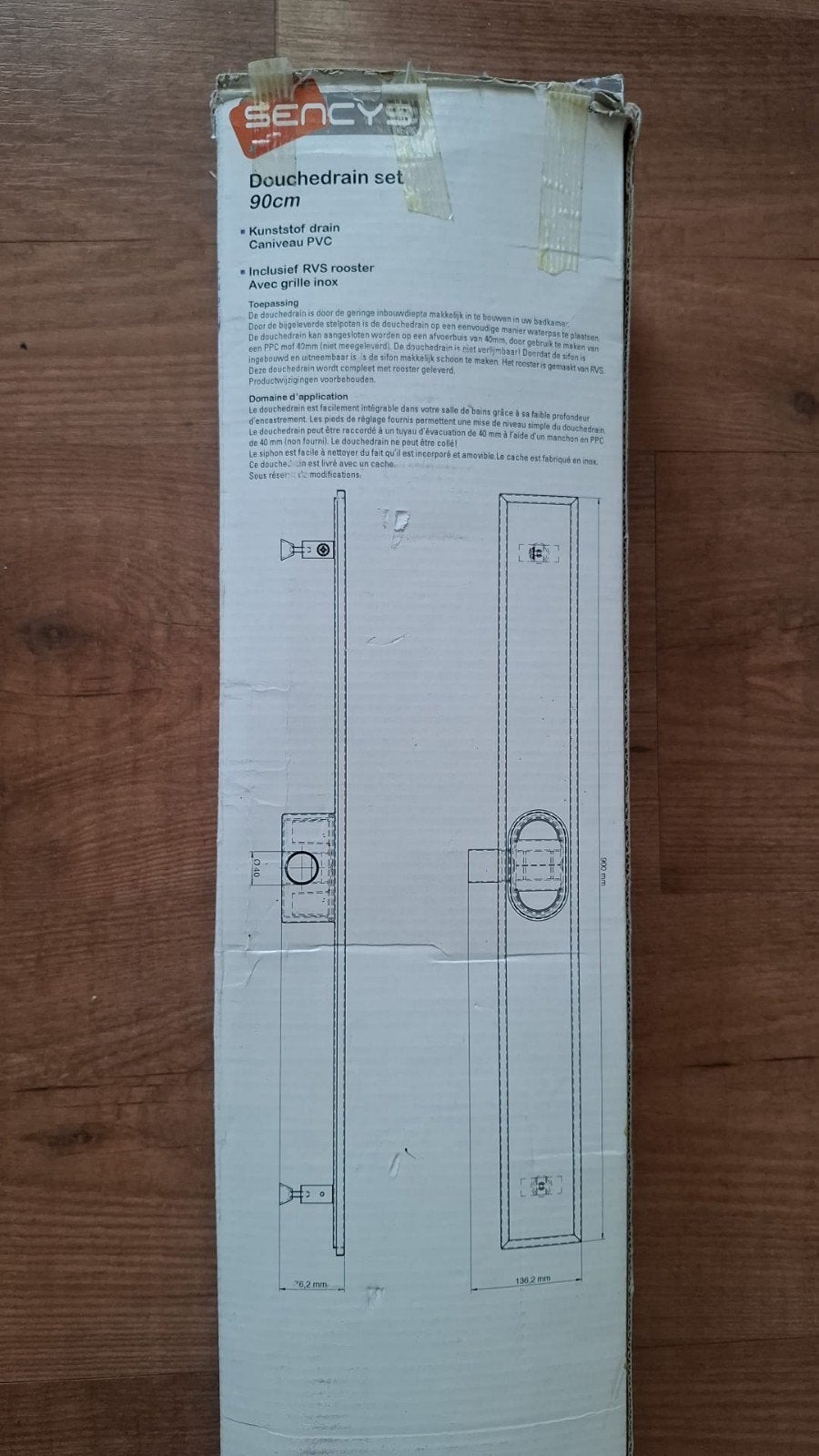 Sencys douchedrain set van 90 cm, Ophalen, Afvoer, Nieuw, Rvs