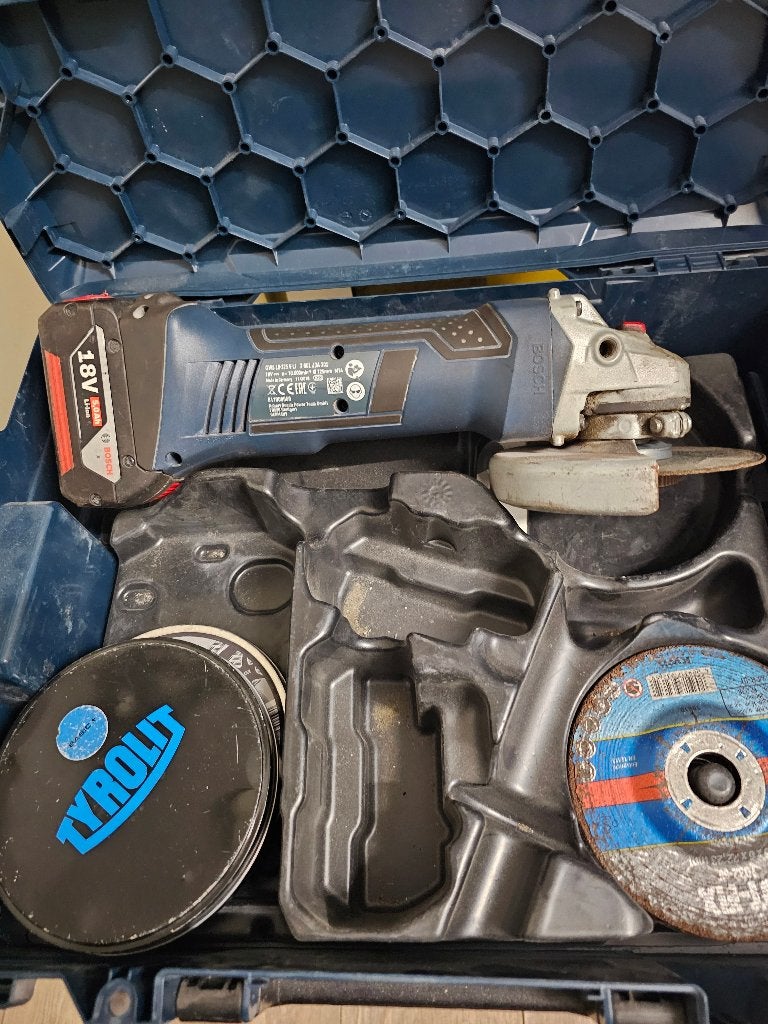 Bosch 18v. accu haakse slijper, Ophalen, Gebruikt, Haakse slijper