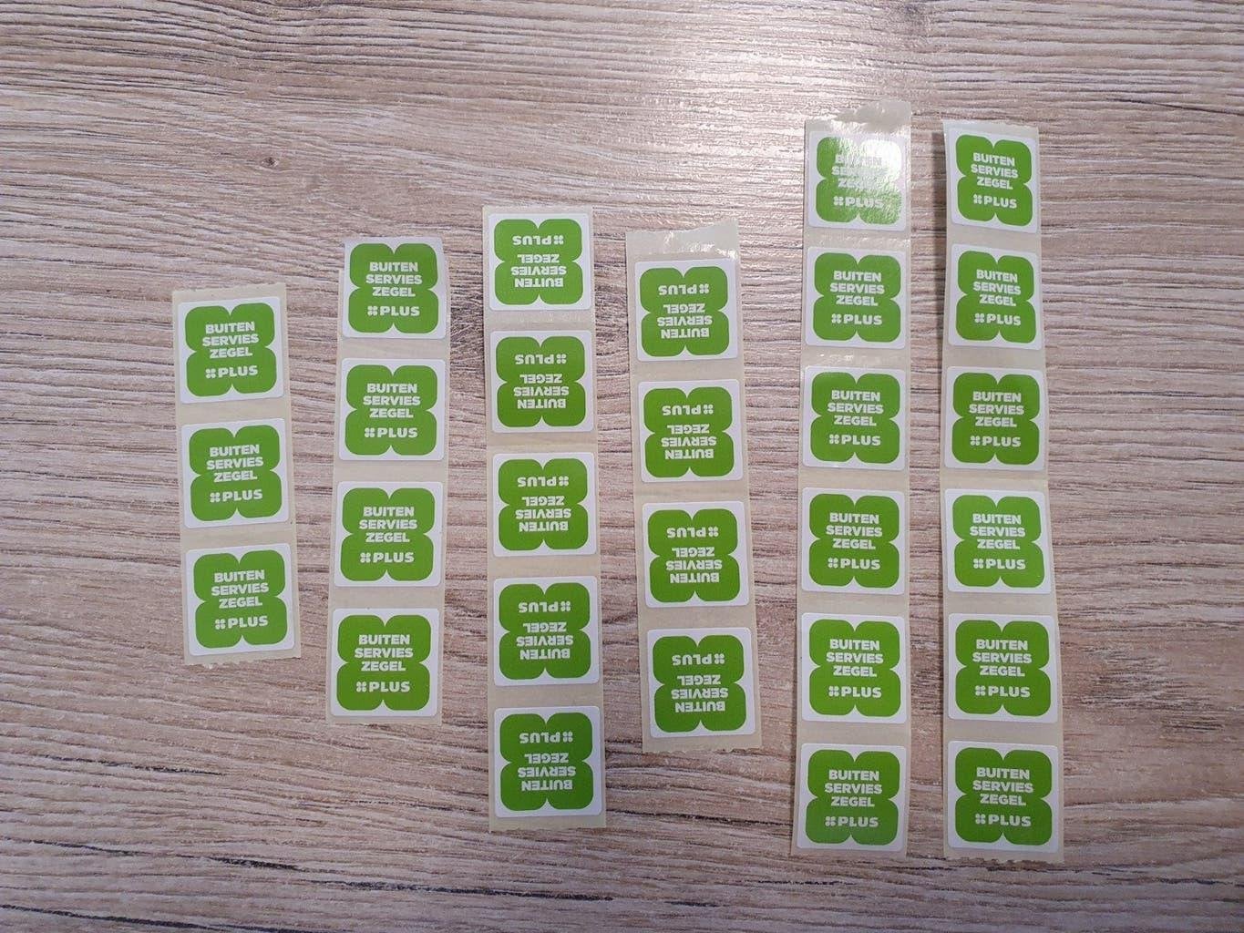 28 Stuks Plus Mepal Spaarzegels voor Buiten Servies, Ophalen, Winkel, Super of Benzinepomp, Zegels, Bonnen of Punten