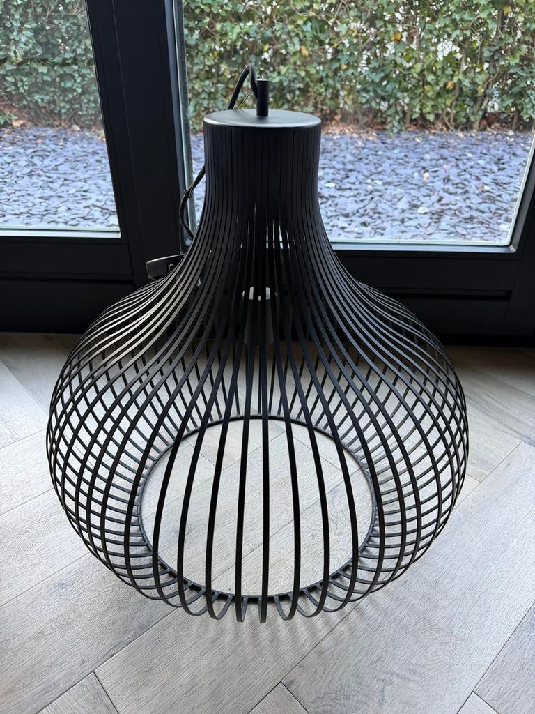 Zwarte metalen hanglampen (Aglio/Agila) met open structuur, Ophalen, Zo goed als nieuw, Metaal, Zwart, modern, open