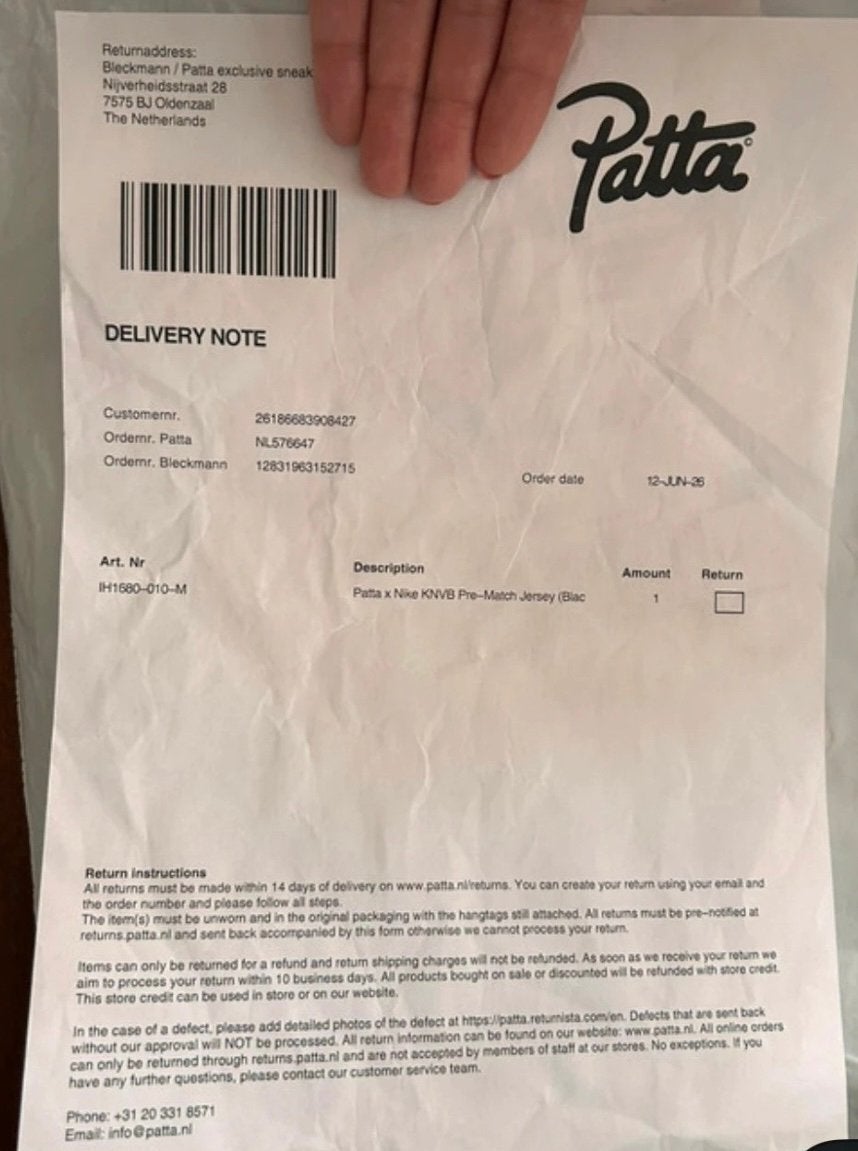 Patta x Nike KNVB met bon, Ophalen of Verzenden, Nieuw, Maat 56/58 (XL), Zwart