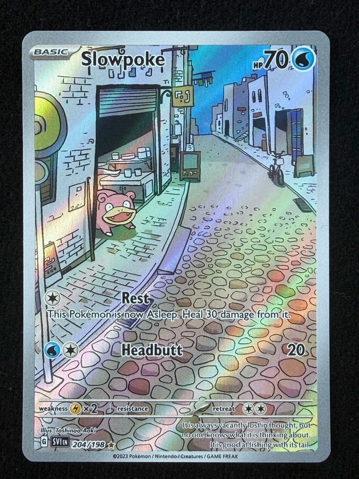 Slowpoke 204/198 Full Art Pokémon Kaart, Ophalen of Verzenden, Zo goed als nieuw, Losse kaart, Foil