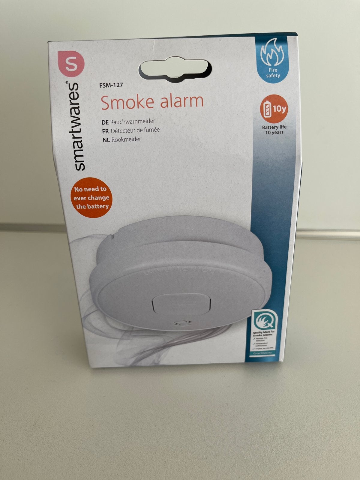 Smartwares Rookmelder FSM-127 - 10 jaar batterij, Detector, Sensor of Melder, Nieuw, Ophalen of Verzenden, Rook