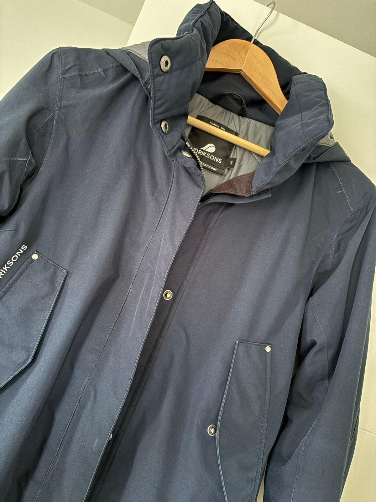 Didriksons winterparka dames mt 34 - Gedragen, nog netjes, Ophalen of Verzenden, Gedragen, Maat 34 (XS) of kleiner, Blauw