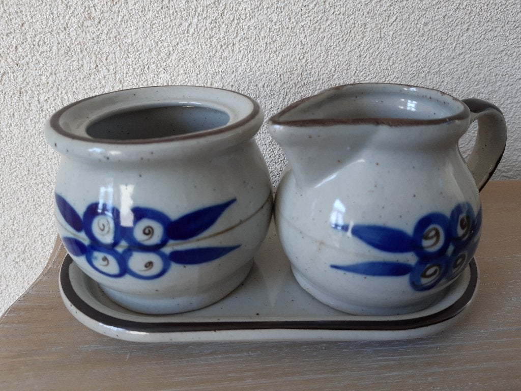 VINTAGE SUIKER- EN MELKKAN, AARDEWERK, Ophalen of Verzenden