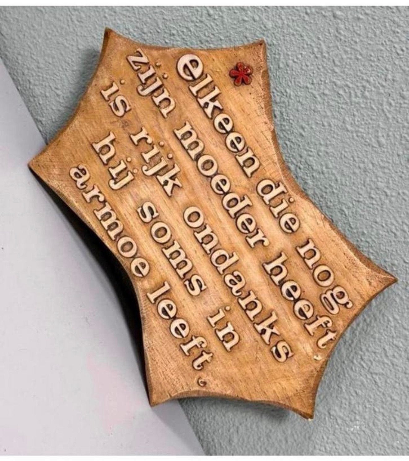 Vintage hout houten Tekstbord spreuk wandbord moeder mama, Ophalen of Verzenden, Zo goed als nieuw, H, H