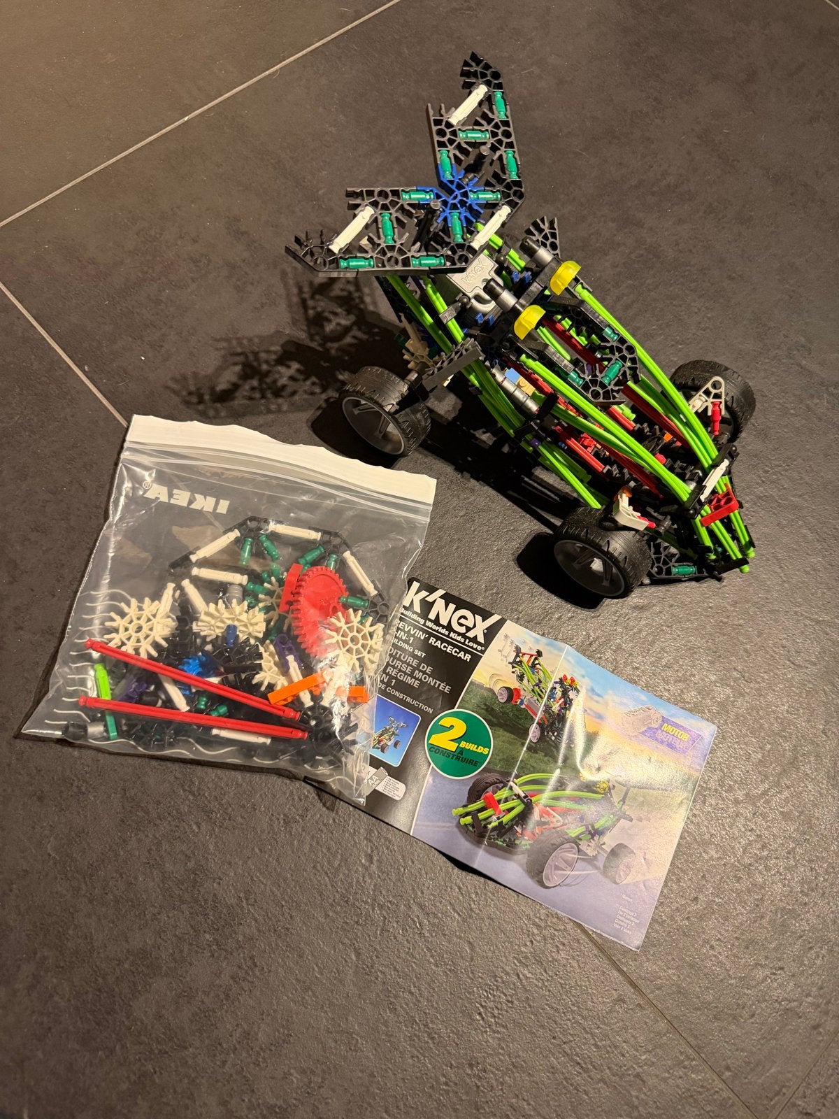 K'nex Revvin' Racecar 2-in-1 Bouwset met Motor, Ophalen of Verzenden, Gebruikt, K'nex