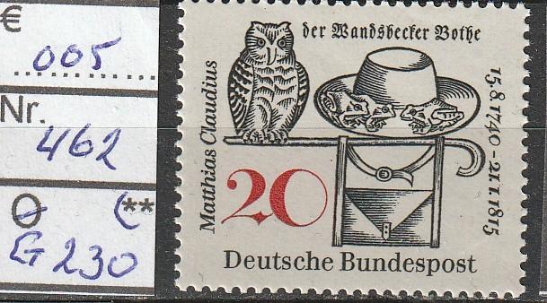Bund Claudius Michel 462 Nr.G230p, Verzenden, BRD, Postfris