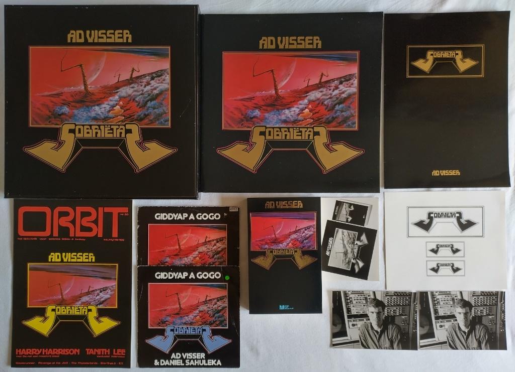 Presentatie box Ad Visser - Sobriëtas LP Boek stickers enz., Inclusief boekje, 1980 - 1989, Ophalen of Verzenden, Zo goed als nieuw