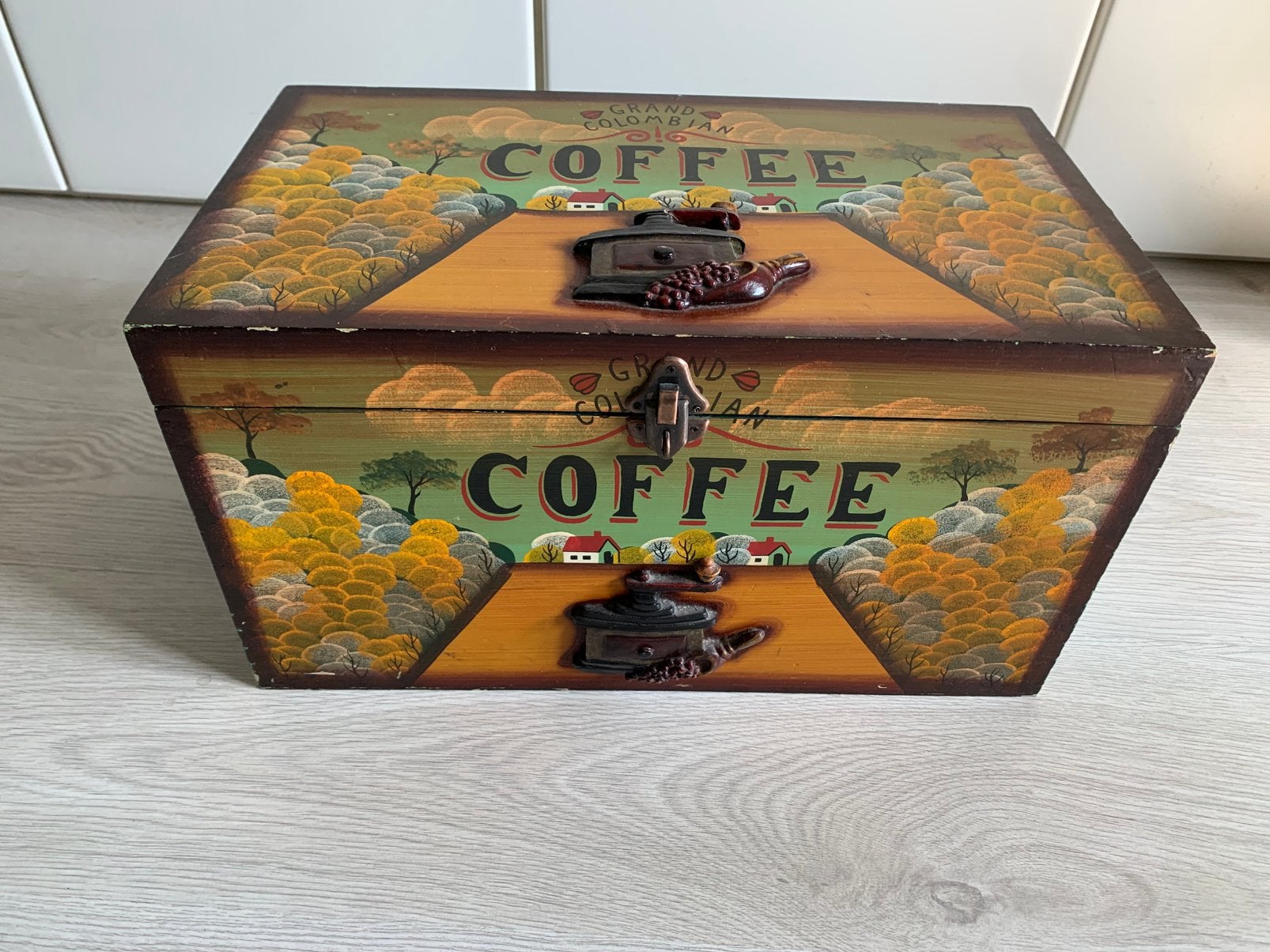 Houten koffer,decoratie, Ophalen, Gebruikt, Minder dan 50 cm