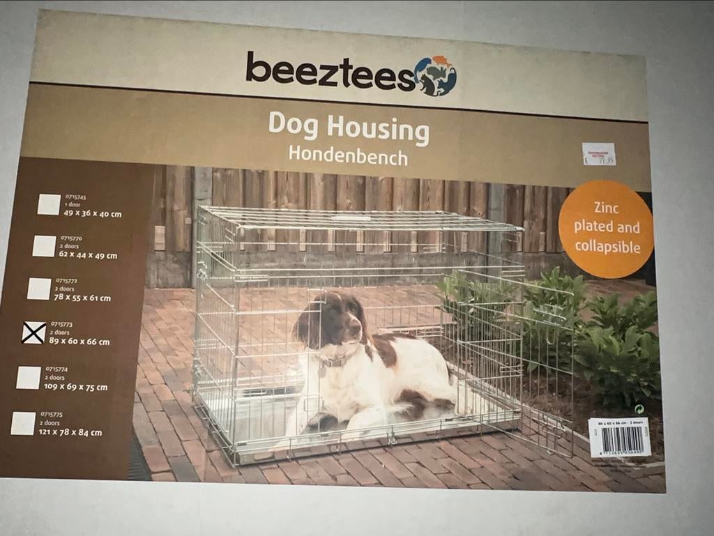 Beeztees hondenbench 89 x 60 x 66 cm – zo goed als nieuw, Dieren en Toebehoren, Ophalen, Zo goed als nieuw
