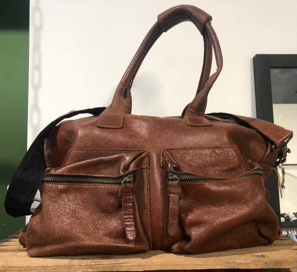 COWBOYSBAG lederen hand-/schoudertas, Overige merken, Bruin, Ophalen of Verzenden, Zo goed als nieuw