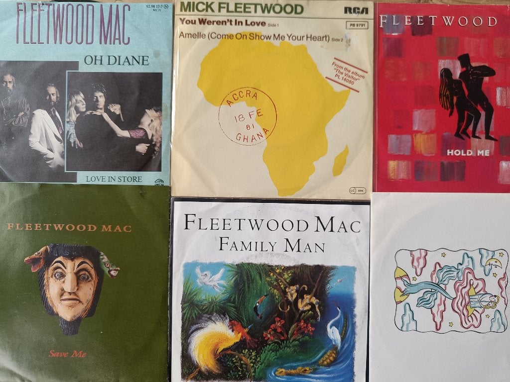 6 SINGLES FLEETWOOD MAC STEVIE NICKS LINDSEY BUCKINGHAM MICK, Verzenden, 7 inch, Zo goed als nieuw, Pop