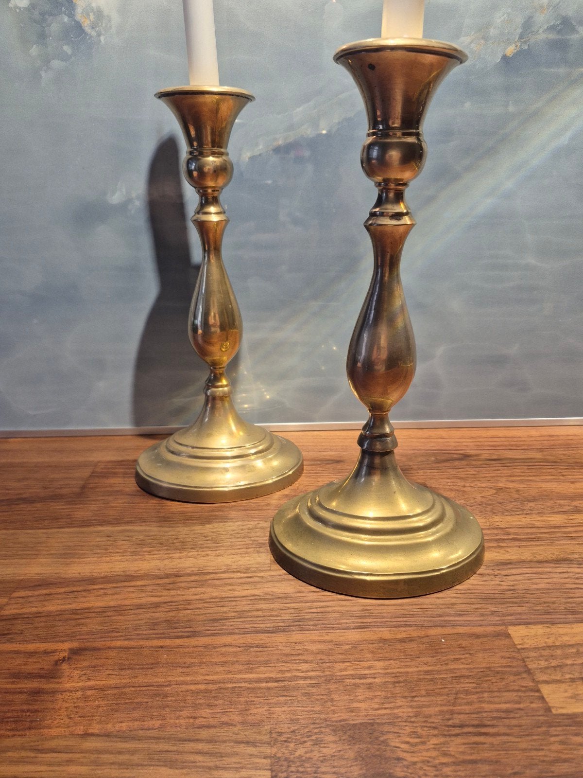 2 Vintage Messing kandelaars, Ophalen of Verzenden, Koper of Brons