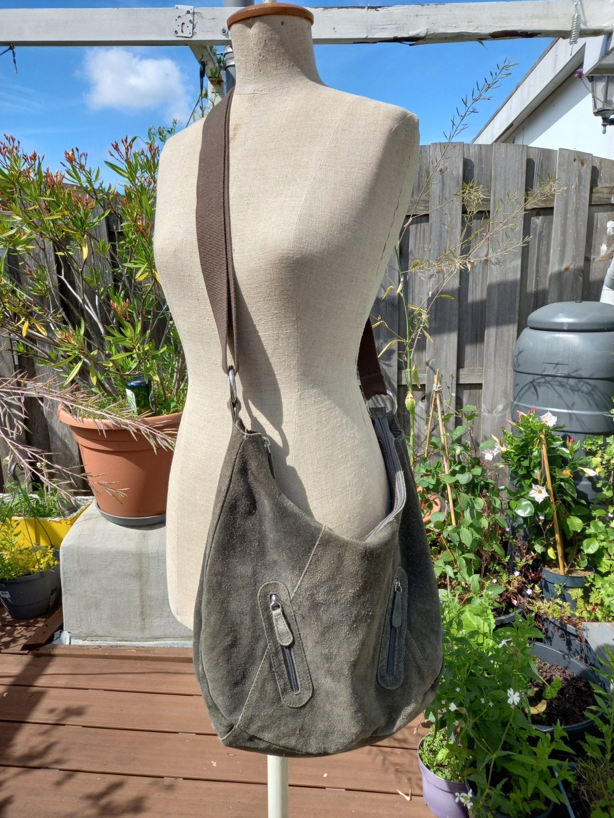 leren tas, Sieraden, Tassen en Uiterlijk, Ophalen of Verzenden, Zo goed als nieuw, Grijs, Schoudertasje