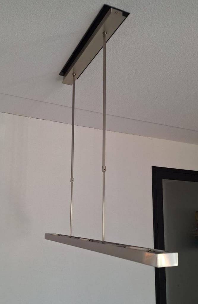 Dimbare RVS hanglamp, Huis en Inrichting, Lampen | Hanglampen, Ophalen of Verzenden, Zo goed als nieuw, 75 cm of meer