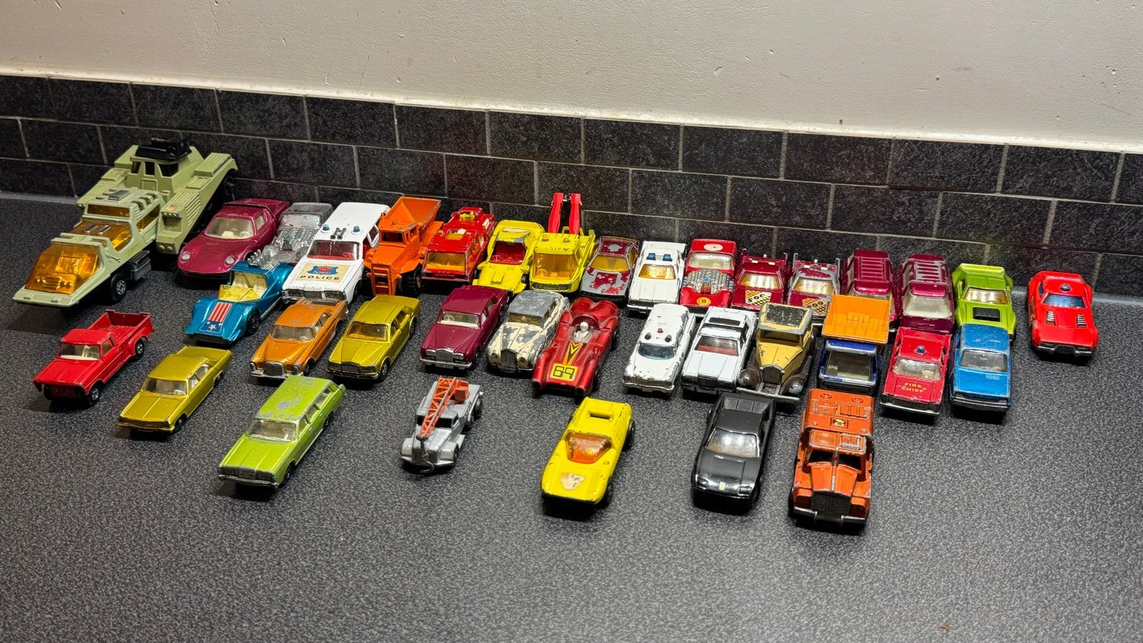 36 speelgoed autotjes Matchbox Lesney, Ophalen of Verzenden, Gebruikt, Auto
