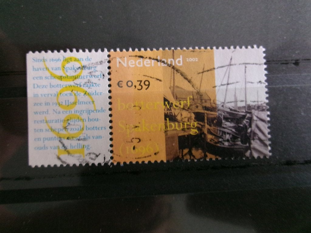 2002 - botterwerf spakenburg met tab (757g), Postzegels en Munten, Verzenden, Gestempeld