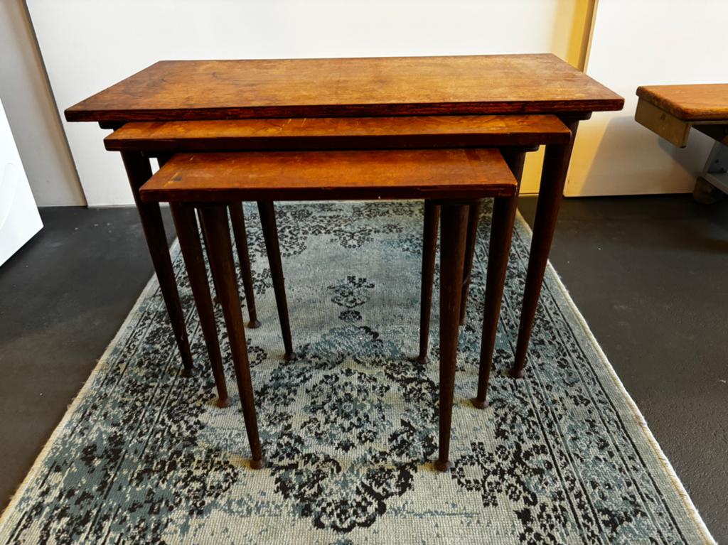 Mid-century modern Deens Design mimiset bijzettafels 1960's, Ophalen, Gebruikt, 50 tot 100 cm, 25 tot 50 cm