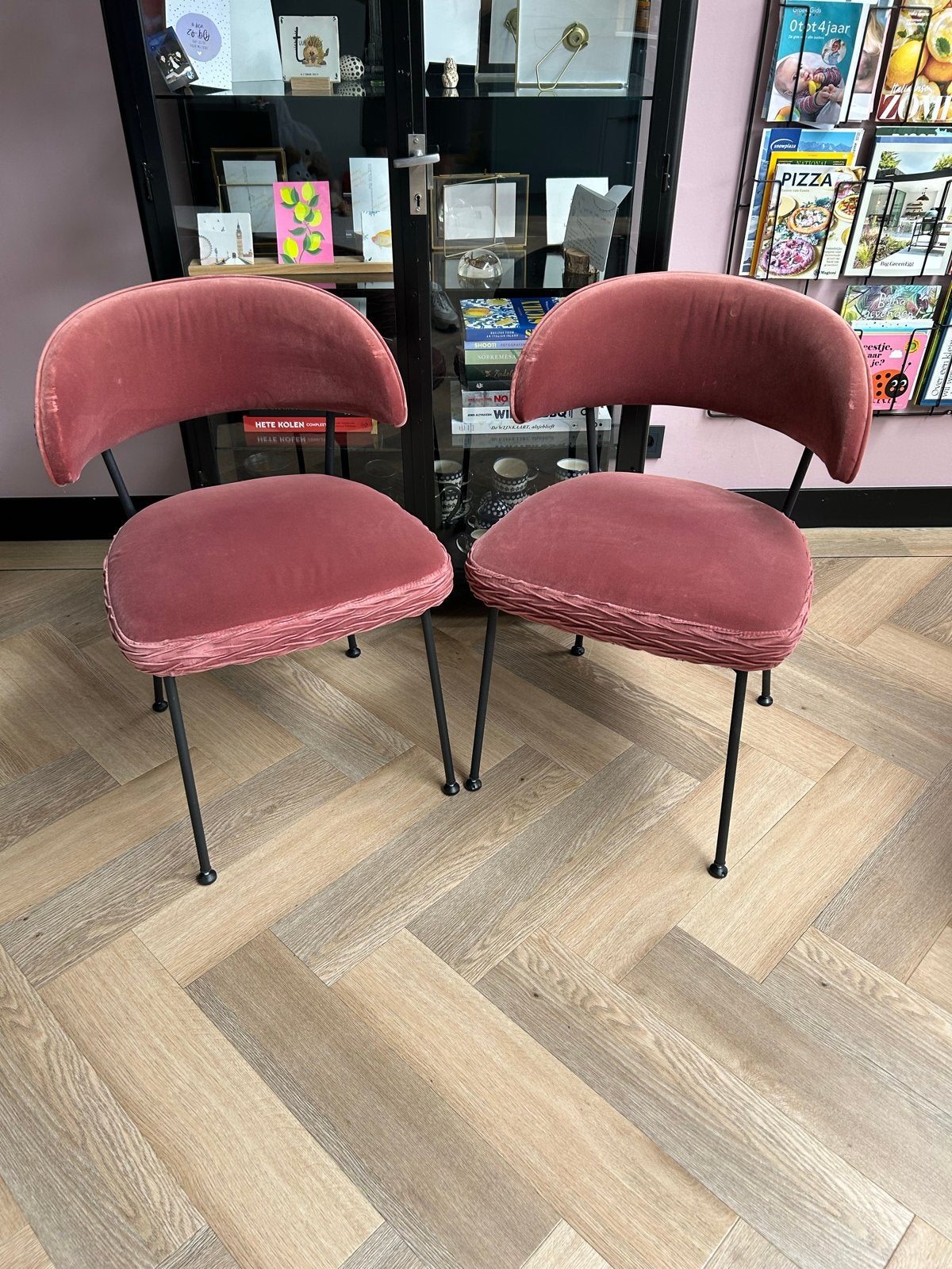 Luxe Velvet Eetkamerstoelen Oudroze– Set van 2 Bold Monkey, Ophalen, Gebruikt, Twee, Overige kleuren
