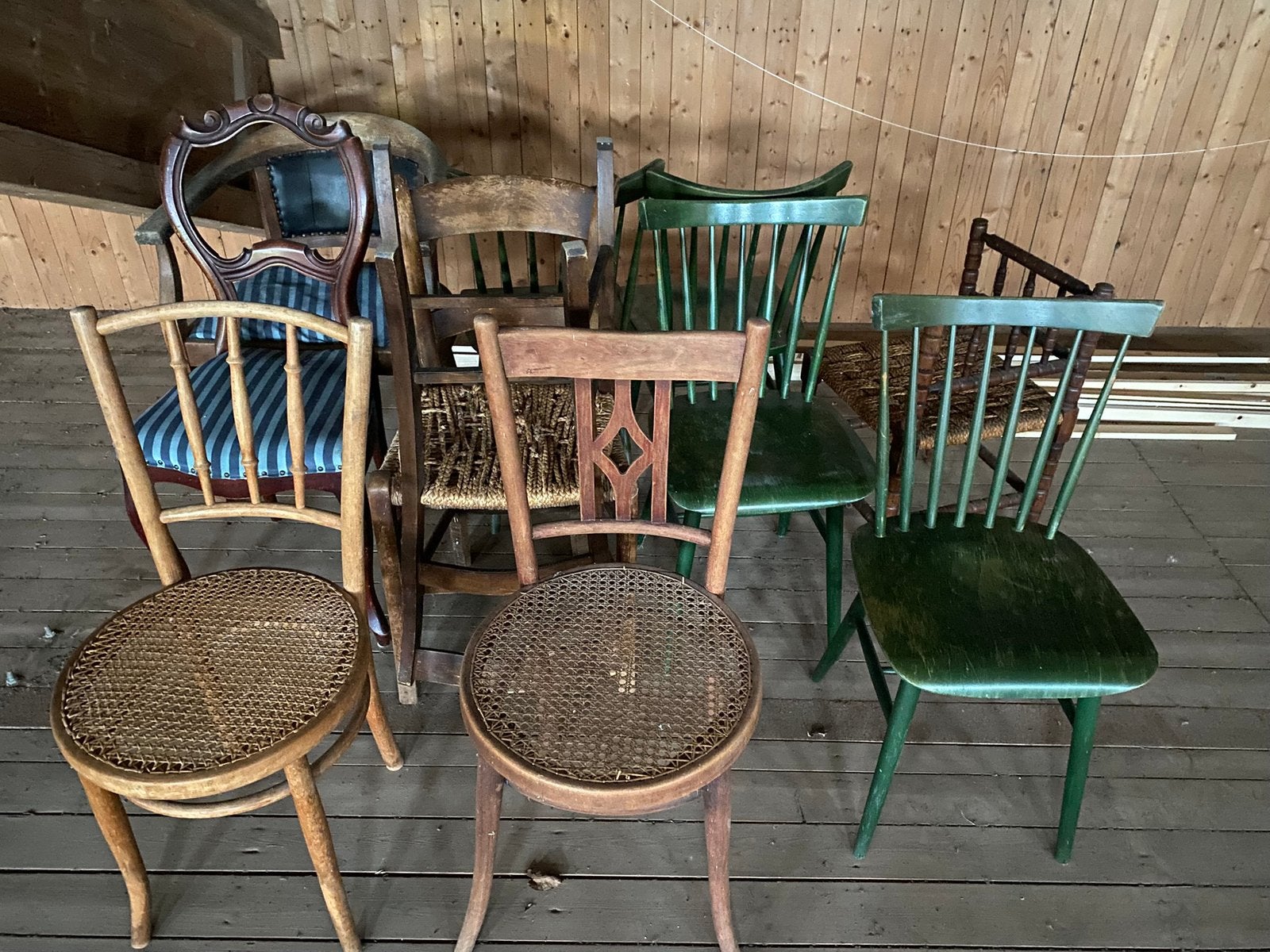 Diverse vintage stoelen, Huis en Inrichting, Ophalen, Zo goed als nieuw, Overige kleuren, Vijf, Zes of meer stoelen